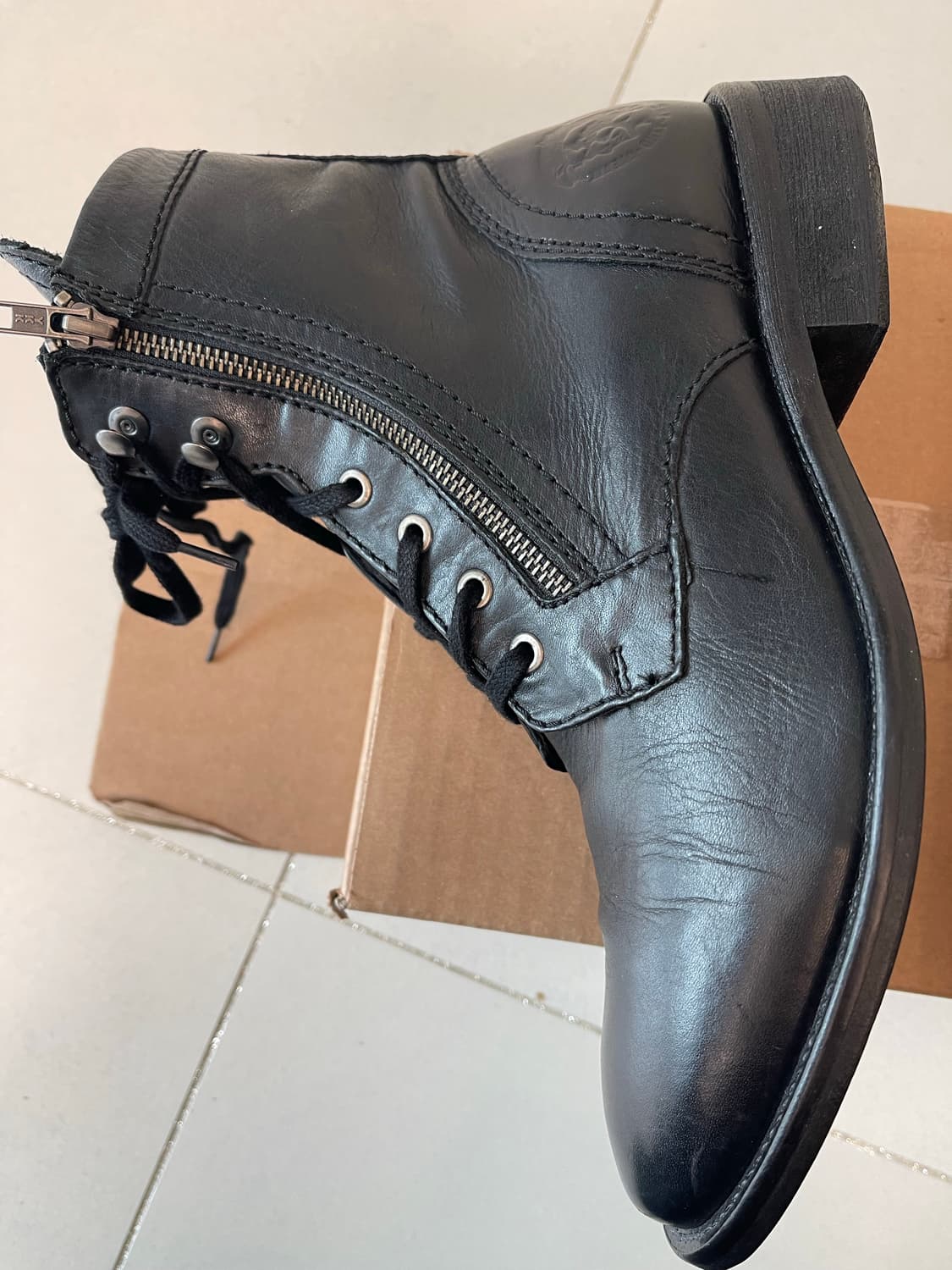 디젤(Diesel) The pit 가죽 집업 부츠 블랙43(280) 상품이미지5