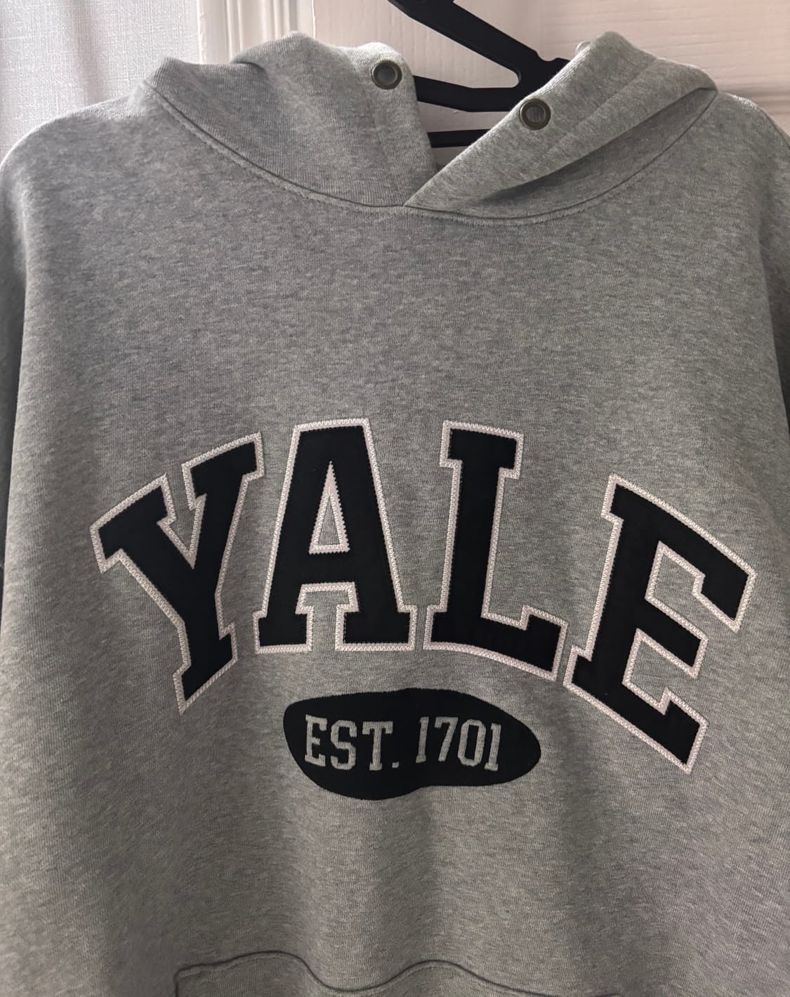 무신사 브랜드 예일 투톤 아치 후드티 맨투맨 그레이 M 상품이미지3