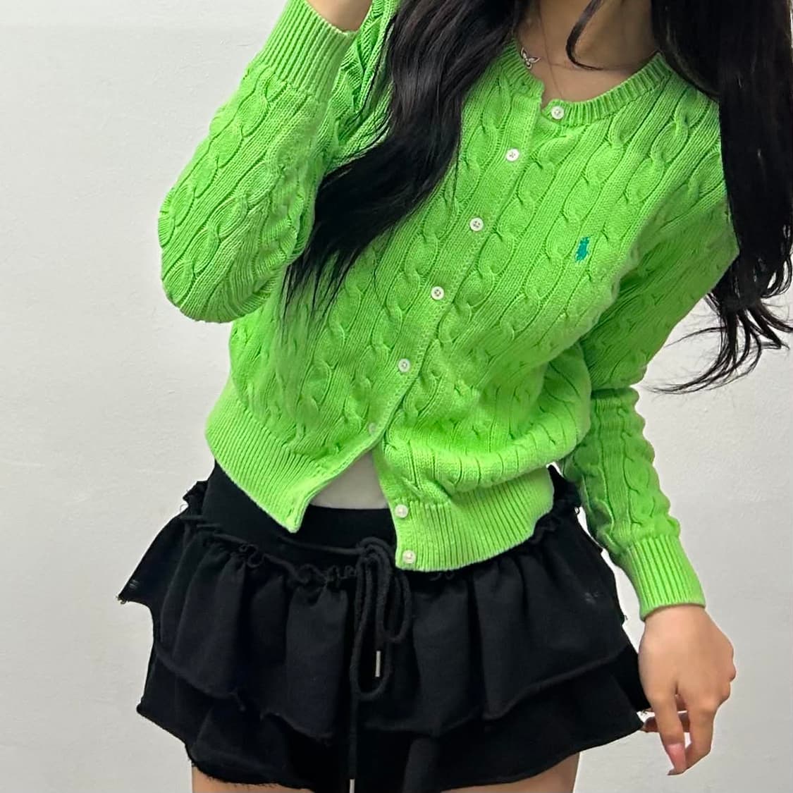 폴로 랄프로렌 케이블 코튼 니트 가디건(M) 상품이미지1