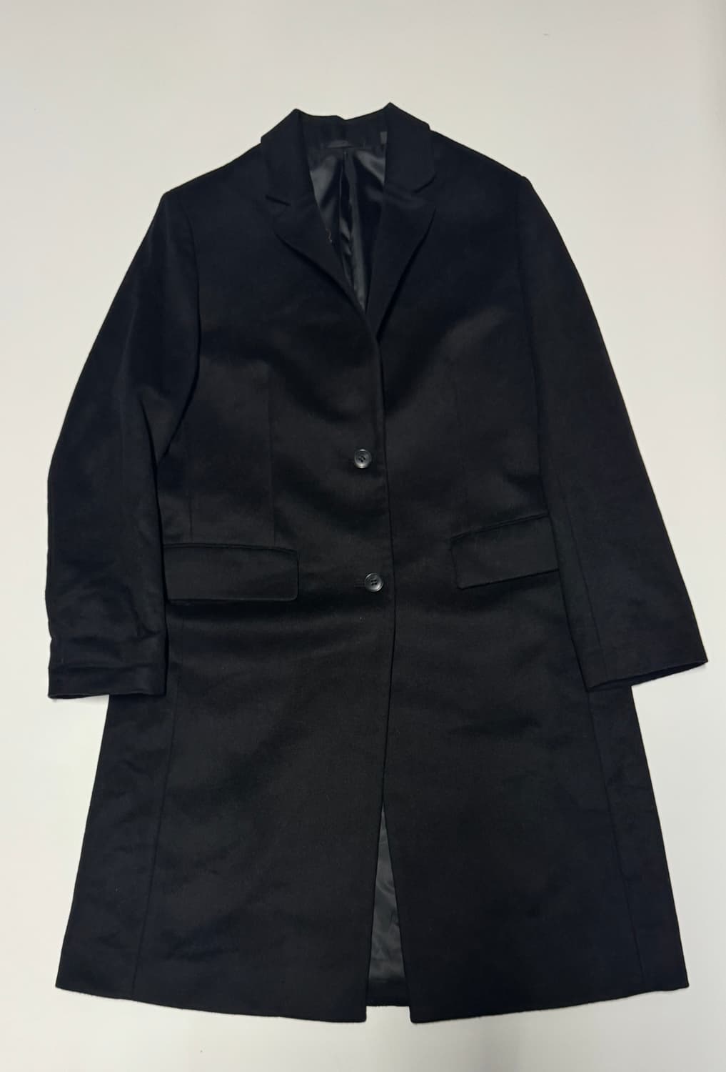 여성 유니클로 캐시미어 혼방 미니멀 싱글 코트 S 블랙 상품이미지1