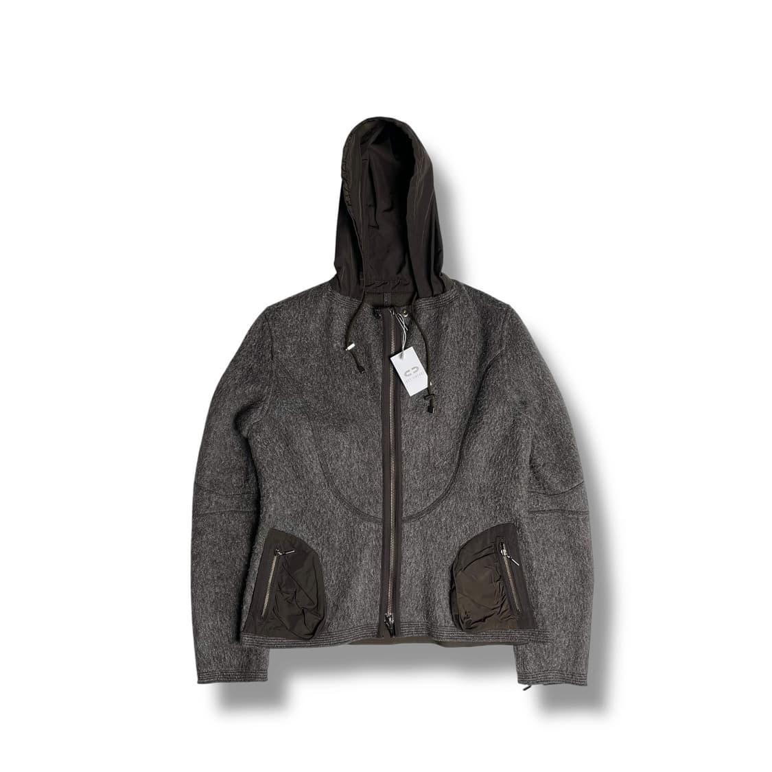 Hiroko koshino bis 패브릭 레이어드 집업 후드 상품이미지1