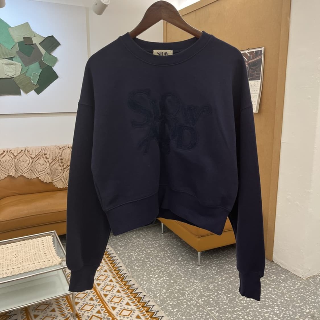 슬로우애시드 빈티지 레트로 부클로고 세미크롭 맨투맨 L C10670 상품이미지3