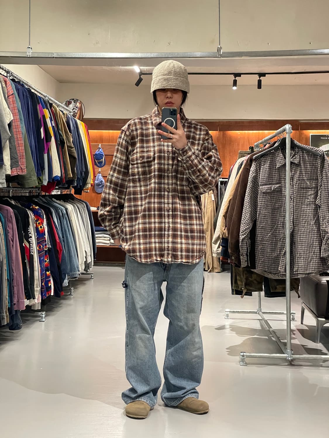 빈티지 플란넬 헤비 코튼 셔츠   상품이미지2