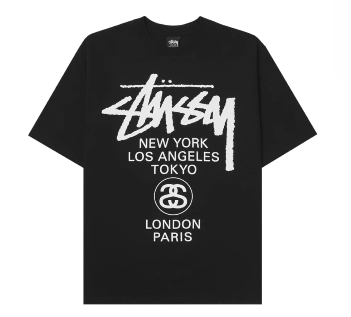 [XL]스투시 월드투어 티셔츠 블랙 2024 상품이미지1