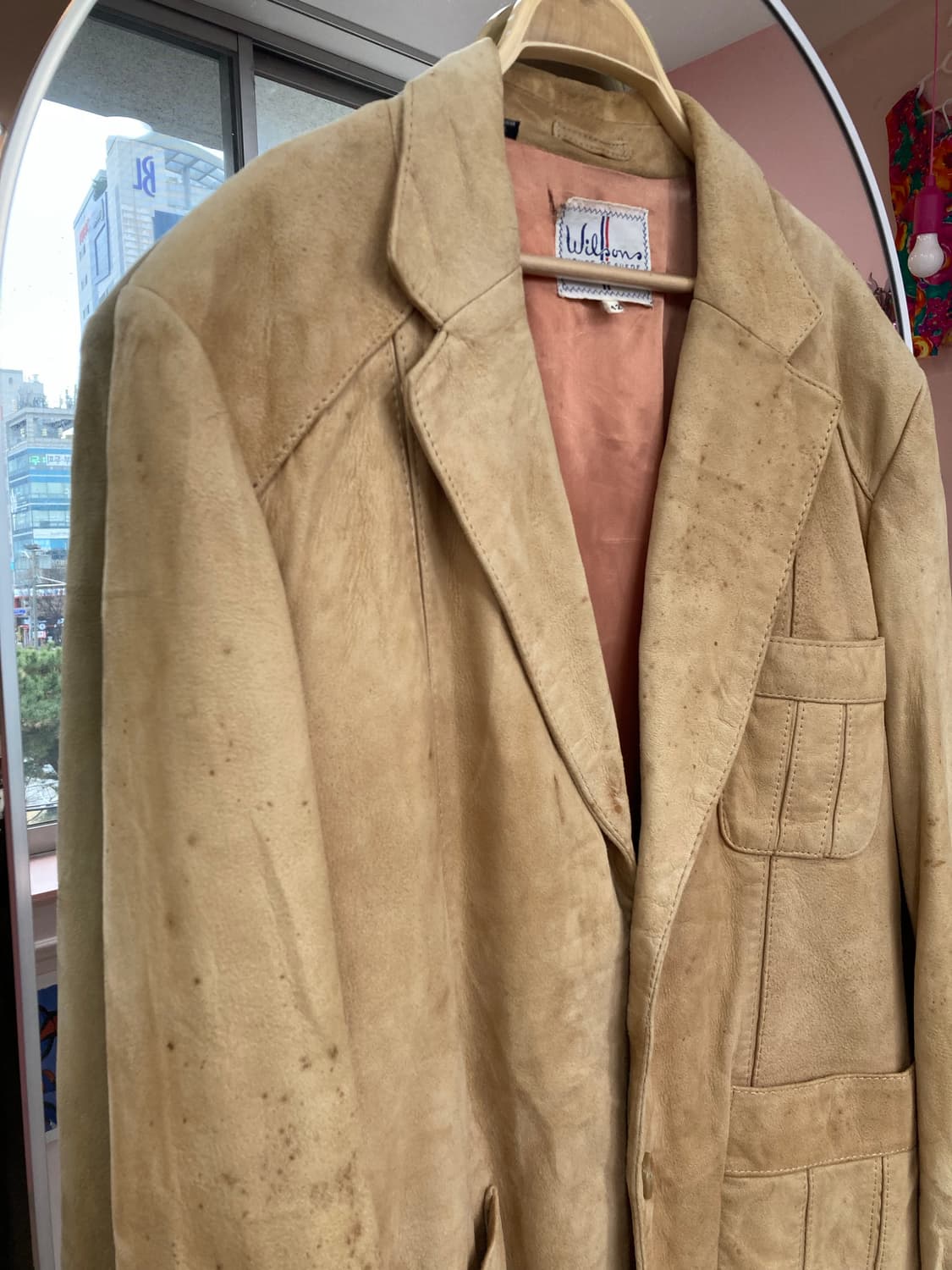 빈티지 베이지 스웨이드 자켓 상품이미지2