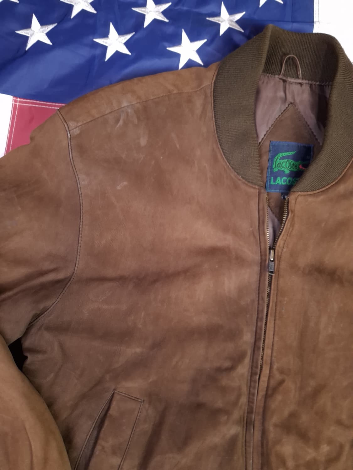 80's 오리지날 라코스테 리얼스웨이드 봄버자켓 상품이미지2
