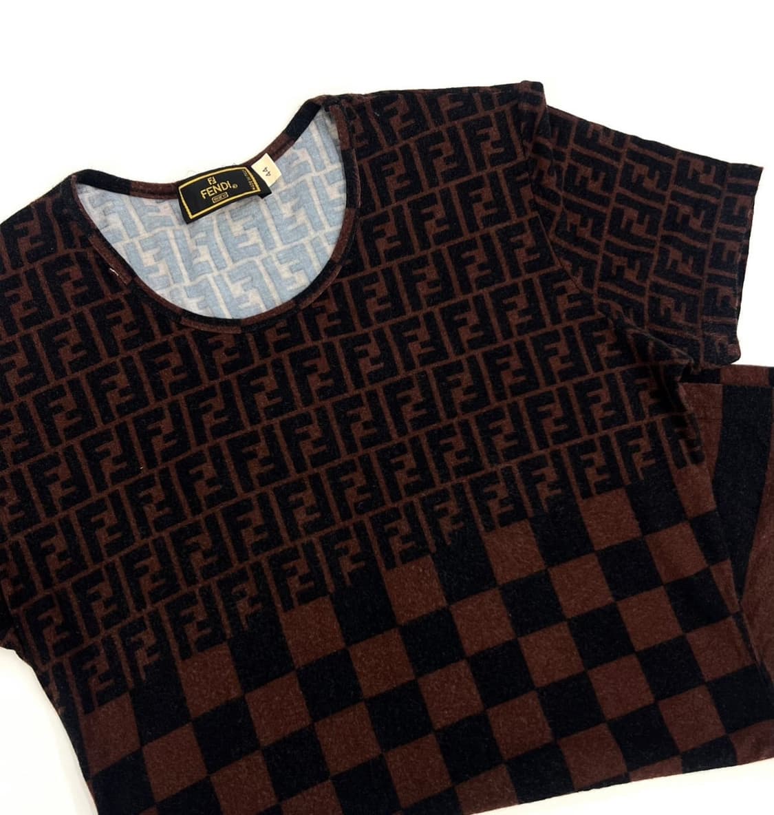 Fendi 펜디 90’s 모노그램 FF 레드 브라운 주카 티셔츠 상품이미지6