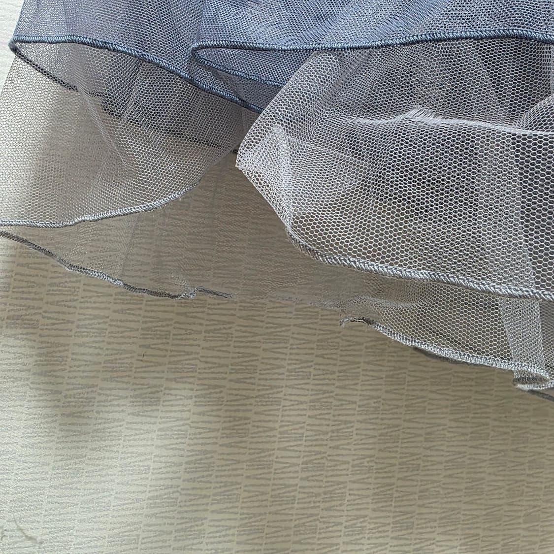 엑시즈팜)히메갸루 로리타양산형블루 캉캉 샤 레이스 시스루 로맨틱 롱스커트 상품이미지7