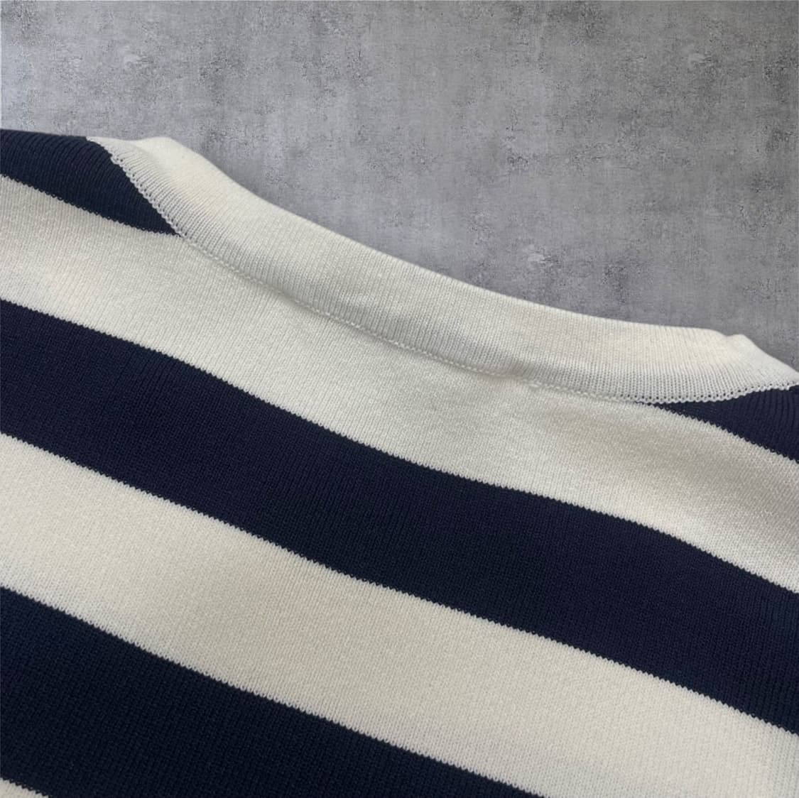 샤넬 Chanel 네이비 스트라이프 반팔 니트 M 상품이미지7