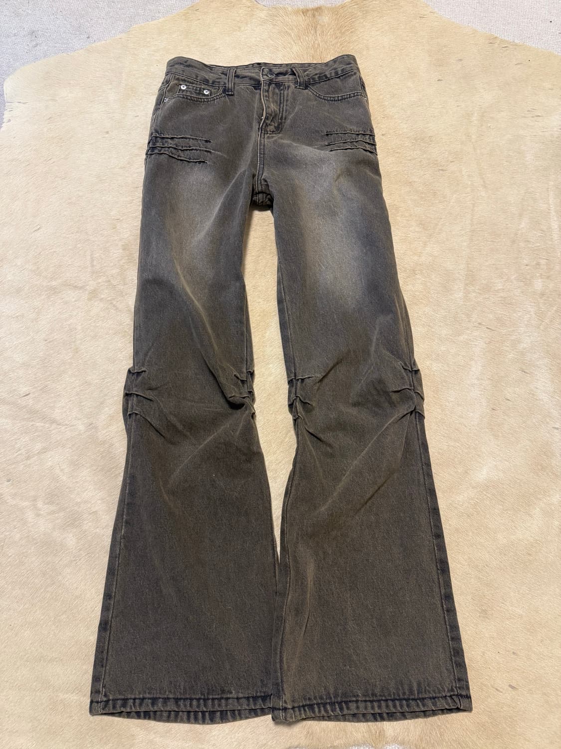 셔링 디테일 흑청데님팬츠 상품이미지2