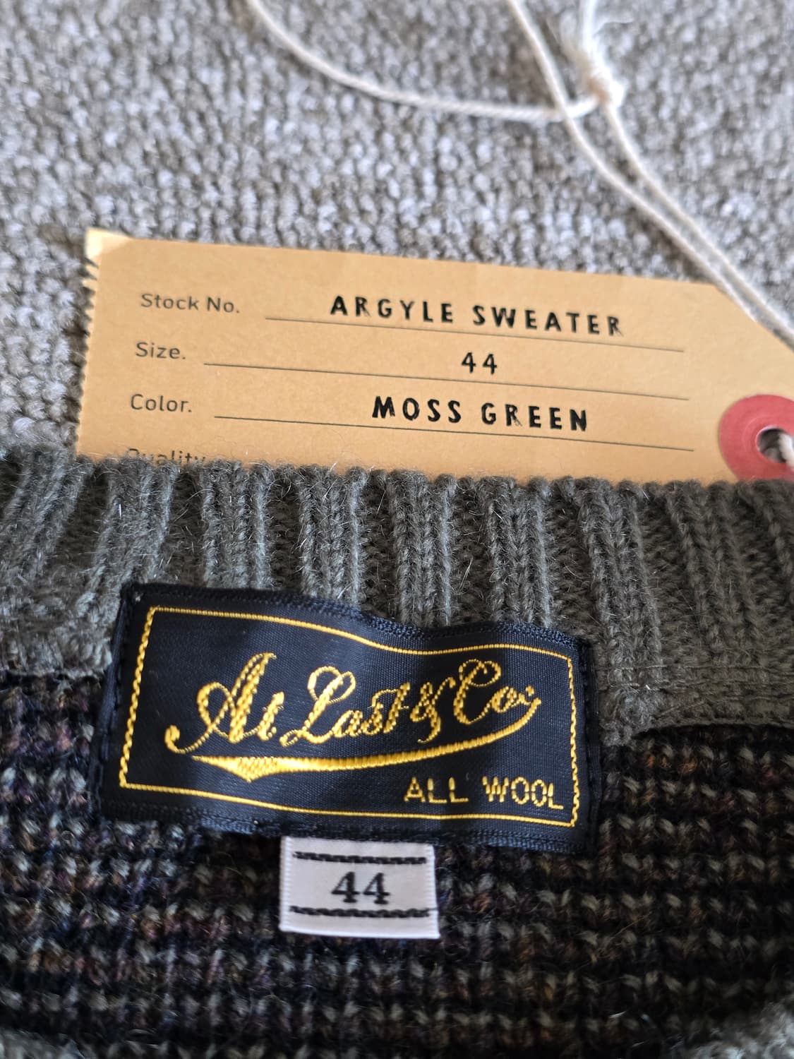 부처프로덕츠 아가일니트 신상 44 ATLAST 타임원클로딩 엣라코 새제품 상품이미지3