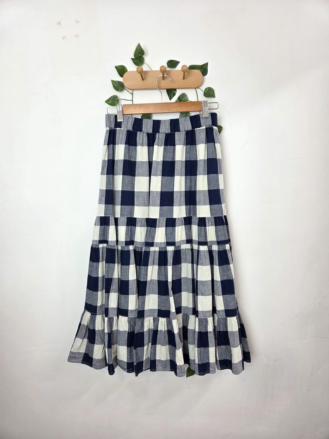 체크 캉캉 린넨 스커트 상품이미지6