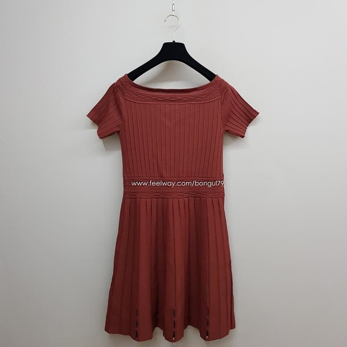 산드로 Sandro 리브 니트 플레어 원피스 40사이즈 상품이미지5