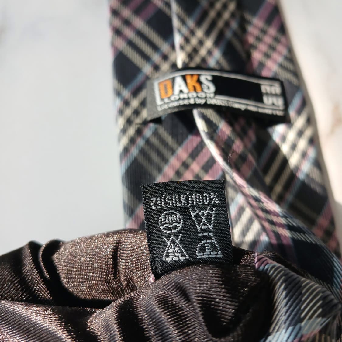 DAKS 닥스 실크 그레이 체크 넥타이 9.5cm B등급 e816 상품이미지8