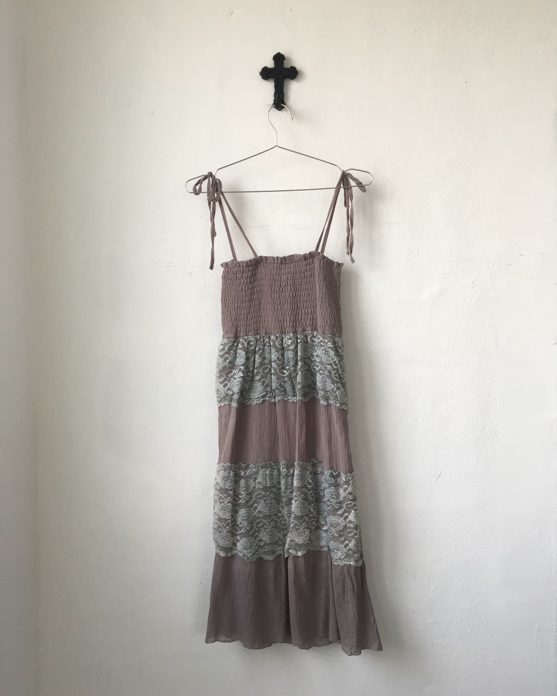 Lace layer lace up point sleeveless one  상품이미지4