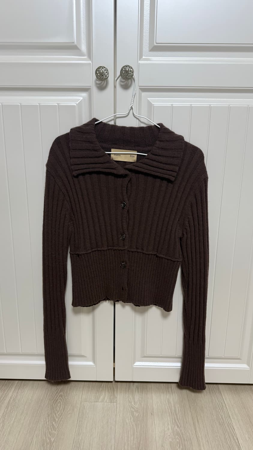 마뗑킴 세미 크롭 가디건 브라운 상품이미지2