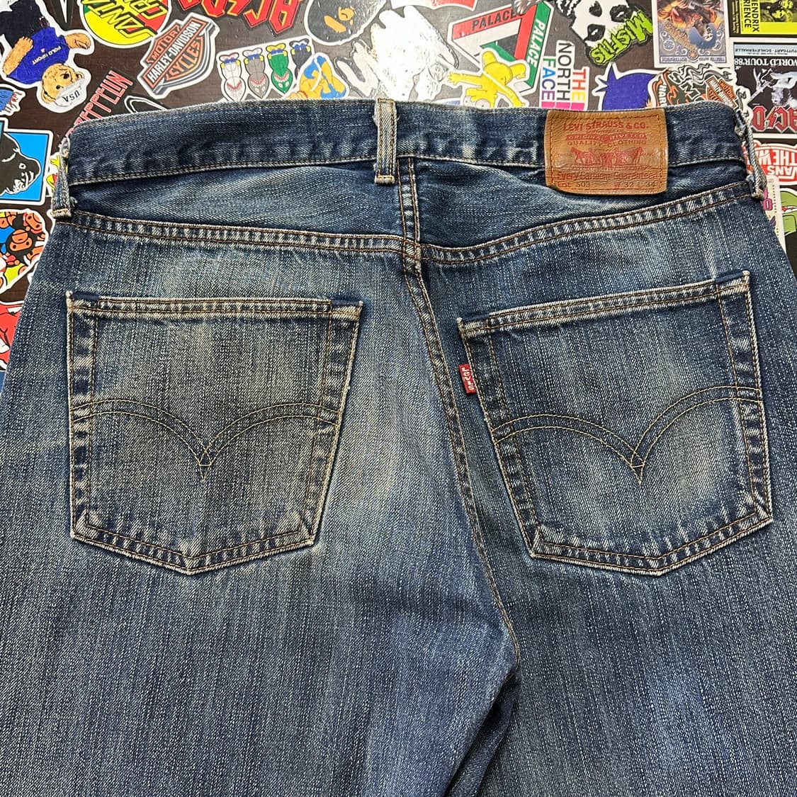 90s JPN 리바이스 503 블루 진 데님 팬츠 32 상품이미지6