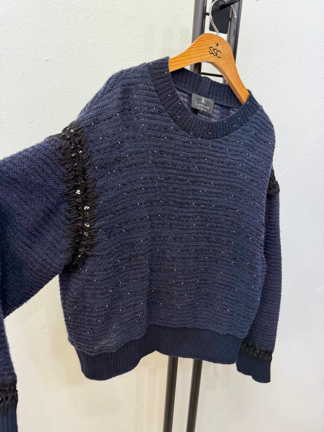정품) LANVIN 랑방 한섬 22ss 스팽글 니트 스웨터 88 상품이미지2