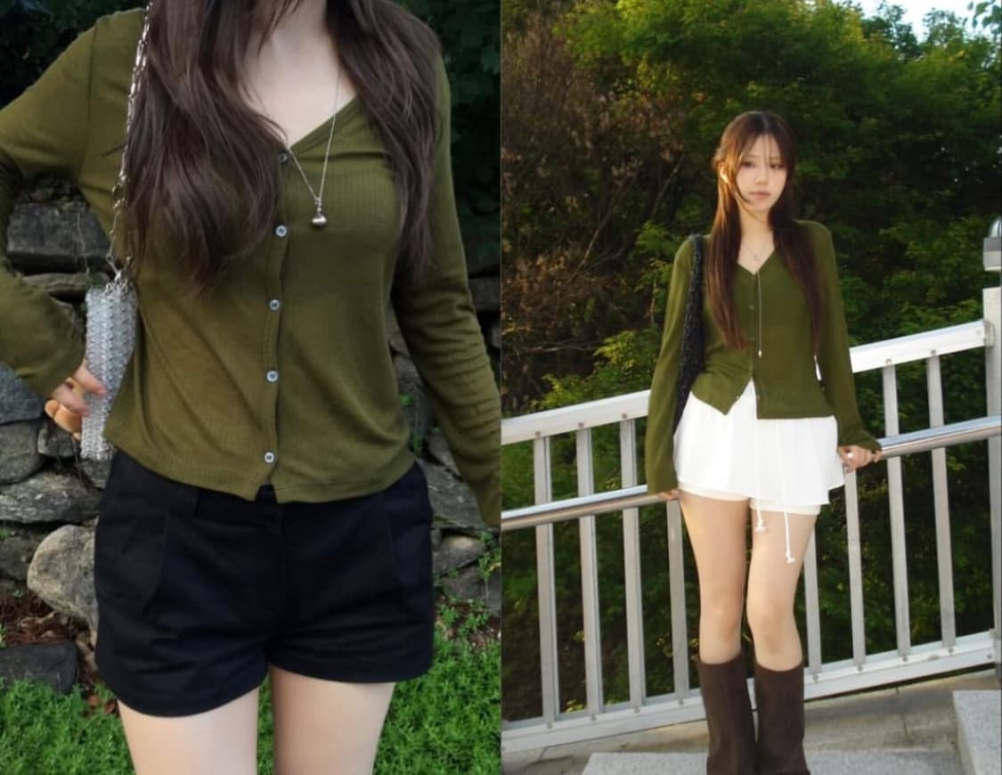 아워캐비넷 가디건 카키 상품이미지1