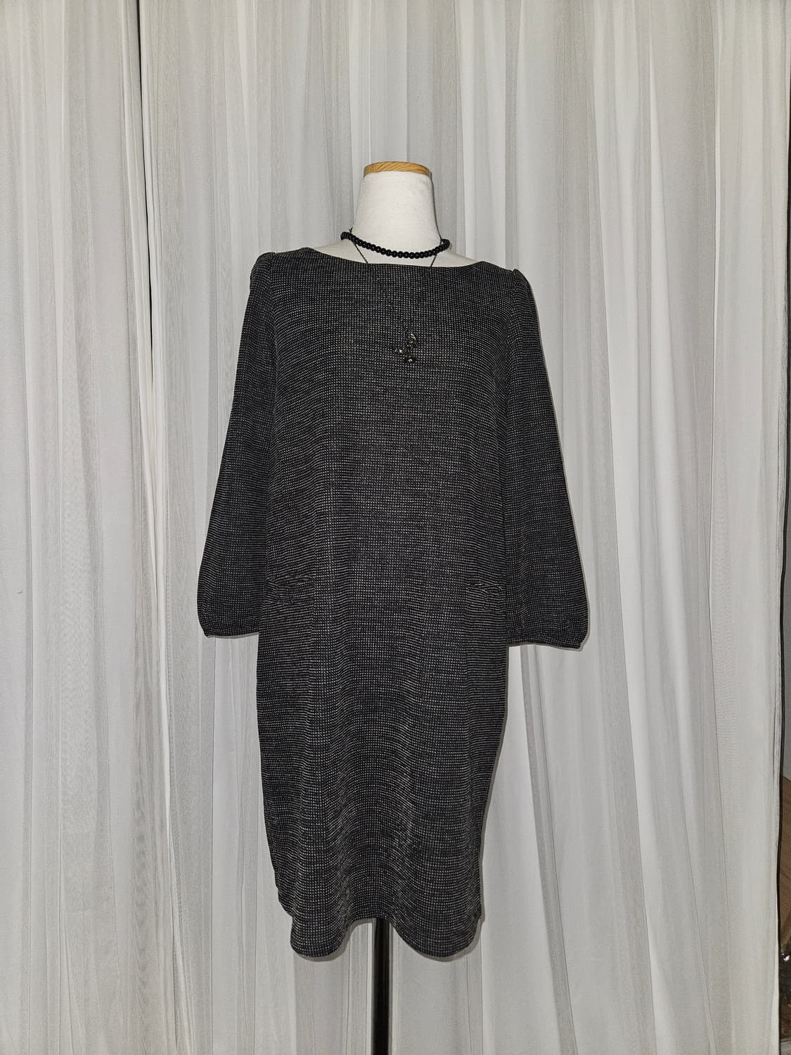 hushush 빈티지 보트넥 리본 니트 원피스 니혼진 공겜여주 히메갸루 상품이미지1