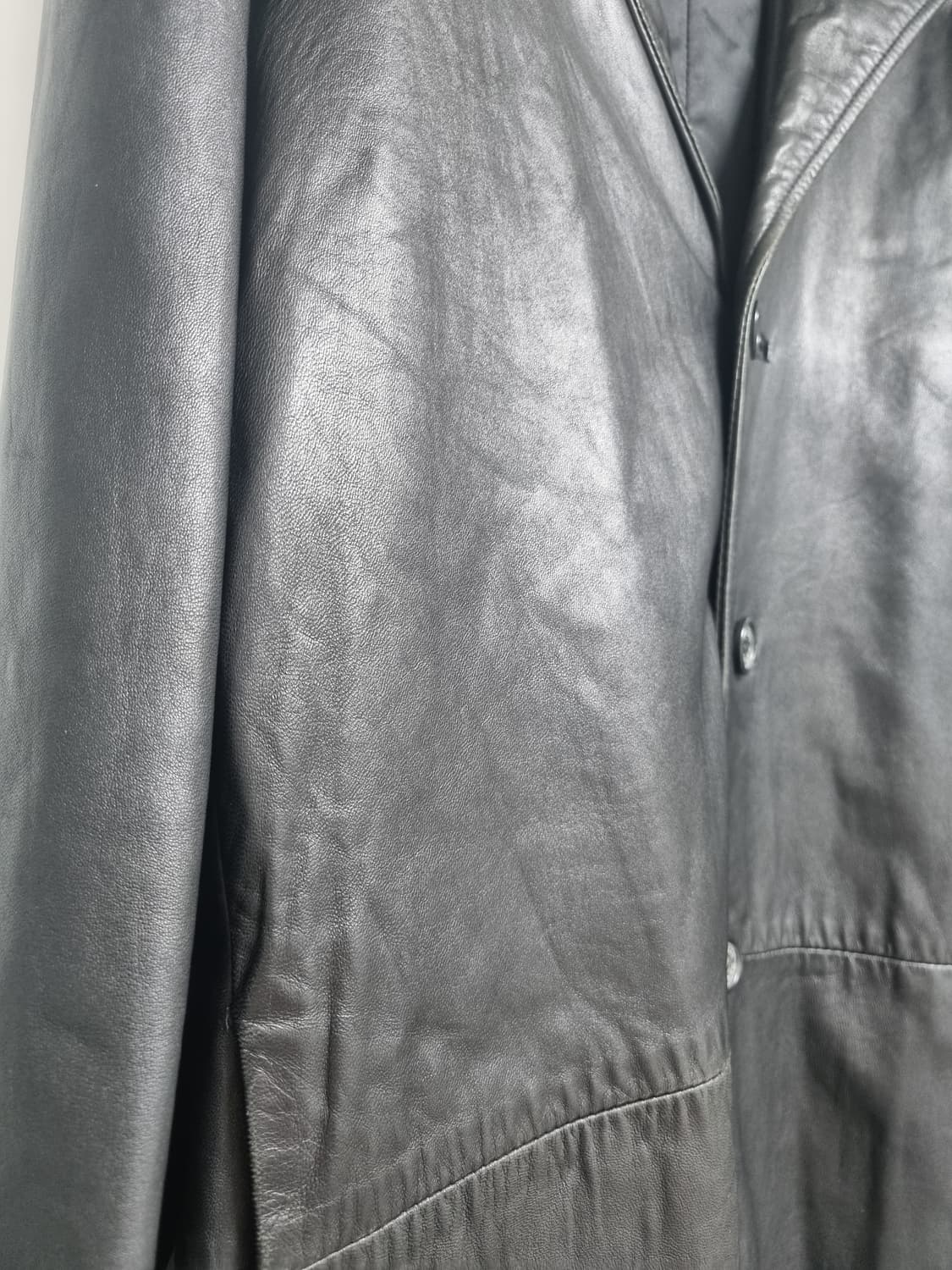 올드갭 느낌 레더 카코트 / 바나나 리퍼블릭 90s 소가죽 코트 L 상품이미지4