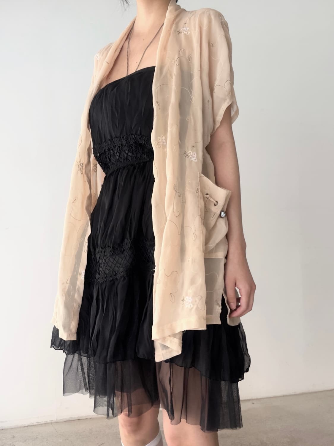 Dandelion sheer open cardigan 상품이미지5