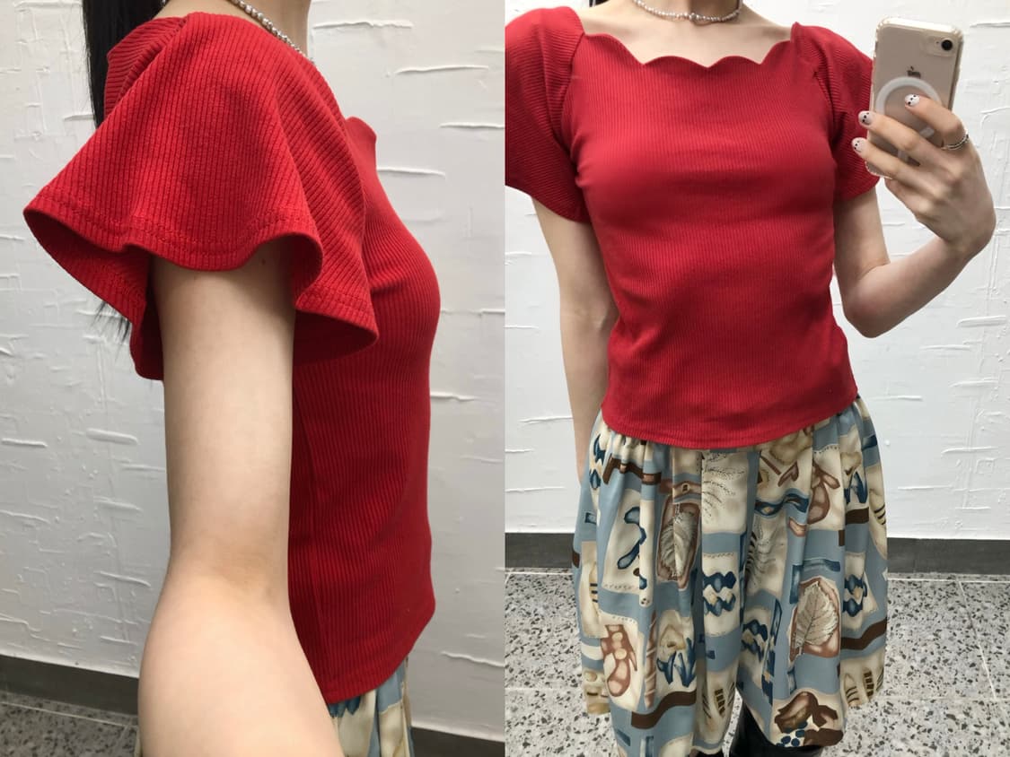 ruby wave neck top 상품이미지1