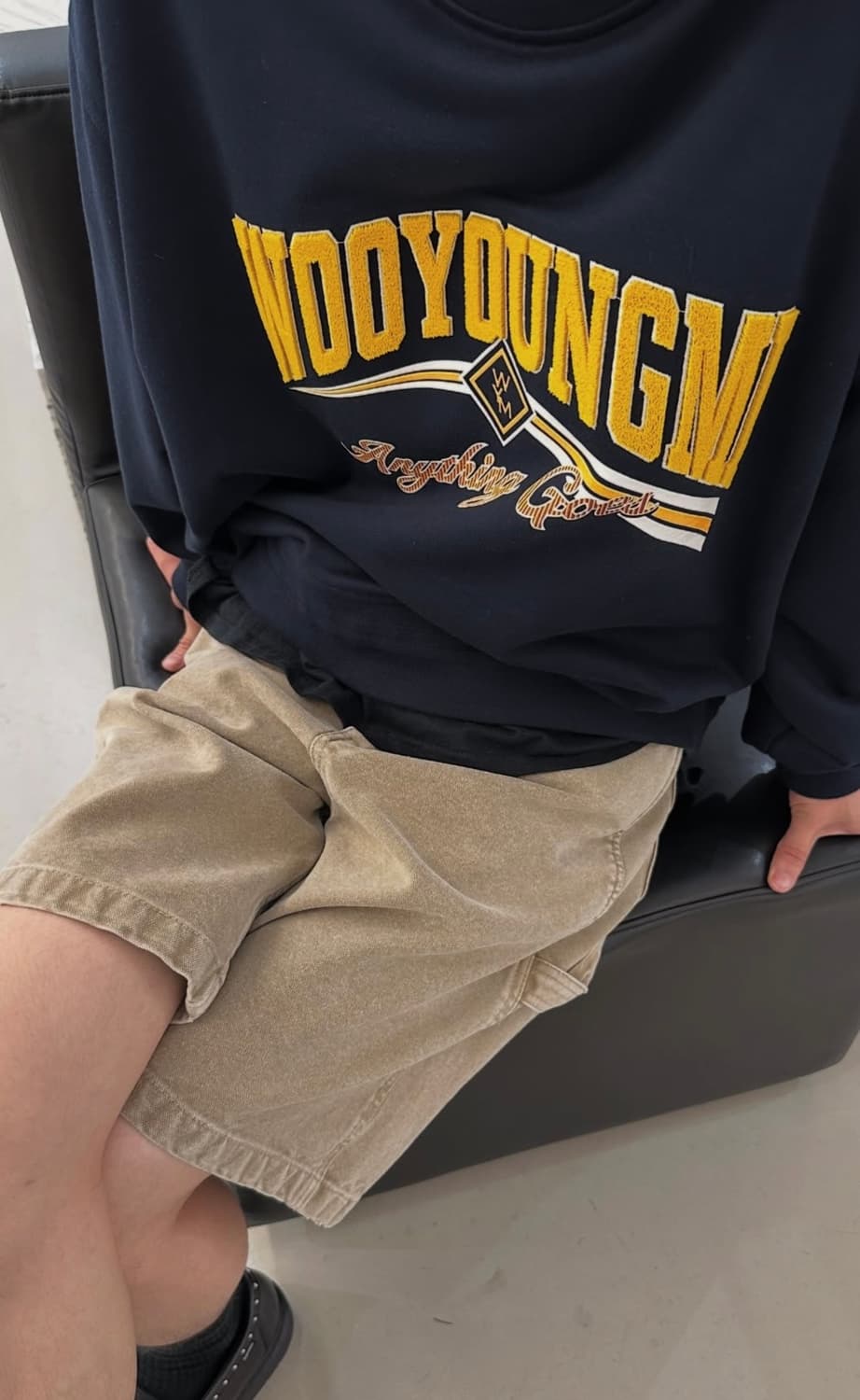 (25FW새상품)우영미 네이비 렌티큘러 로고 스웨트셔츠(46) 상품이미지7