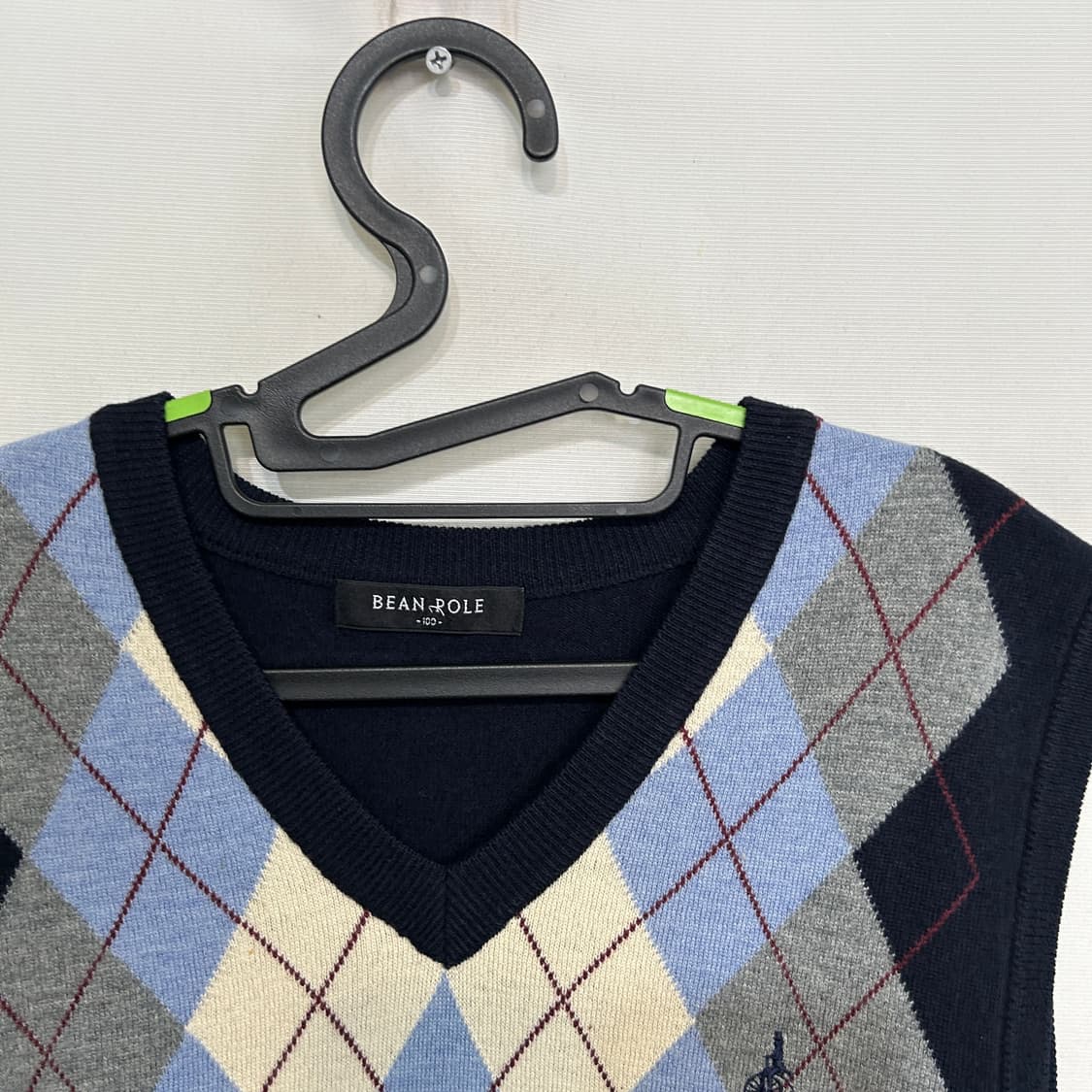 빈폴 아가일 패턴 니트 조끼 네이비 100  상품이미지2