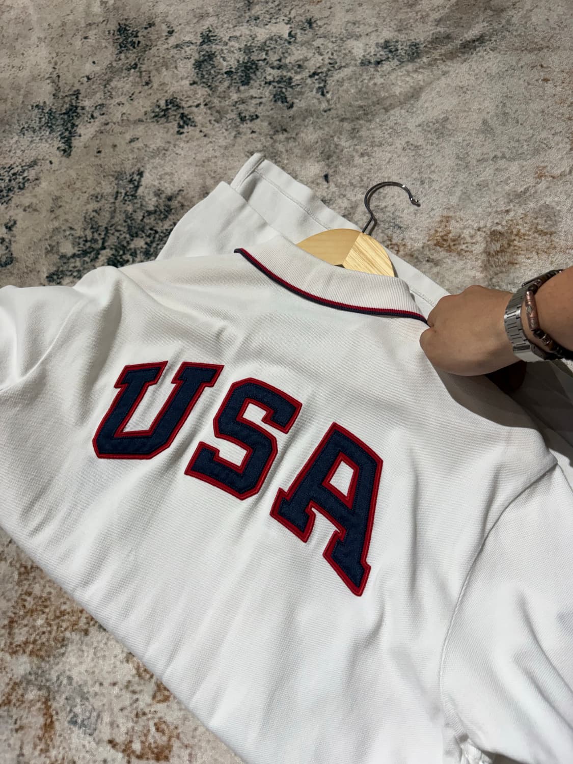 폴로 빅포니 USA 성조기 커스텀 카라 반팔티셔츠 상품이미지5