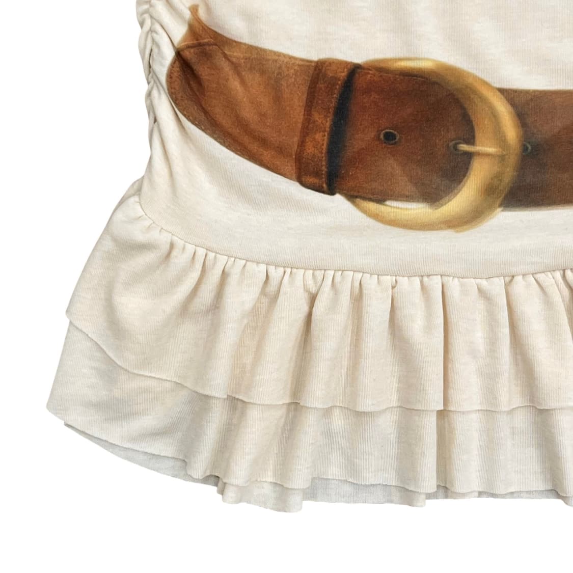 Belted Printing Beige Layering T Shirt 상품이미지4