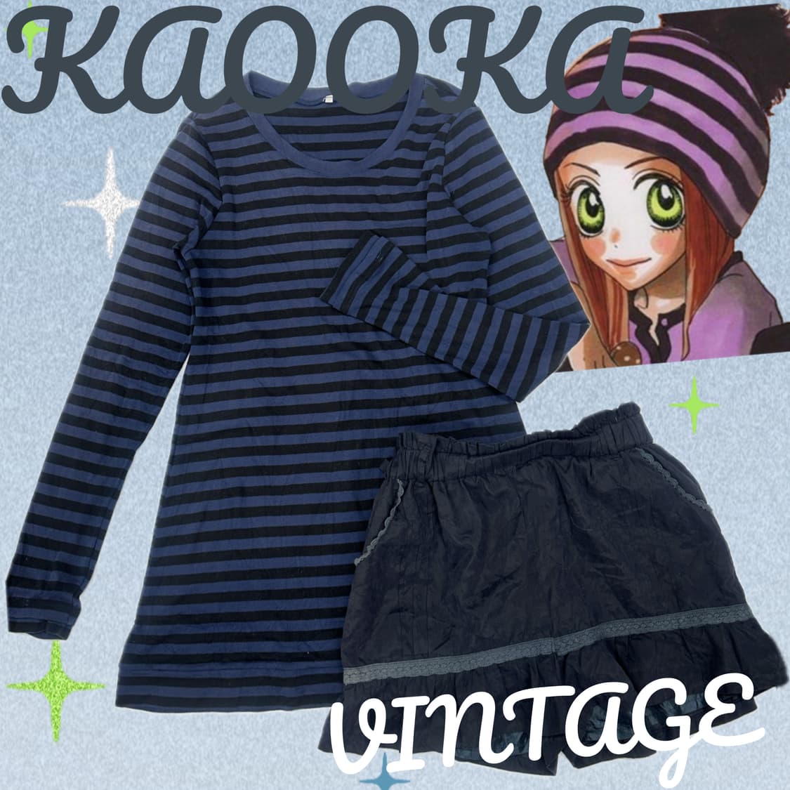 💙슈슈룬 쇼콜라 코디세트💙 블루 블랙 마계 티셔츠 호박바지 상품이미지1