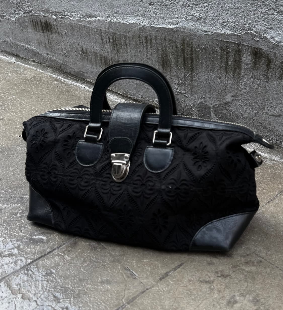 꼼데가르송 준야 와타나베 레이스 자수 레더 숄더 토트백 상품이미지1