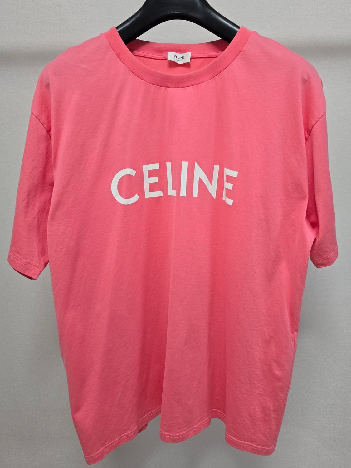 셀린느 로고 반팔 티셔츠 핑크 xl사이즈 105 판매 상품이미지1