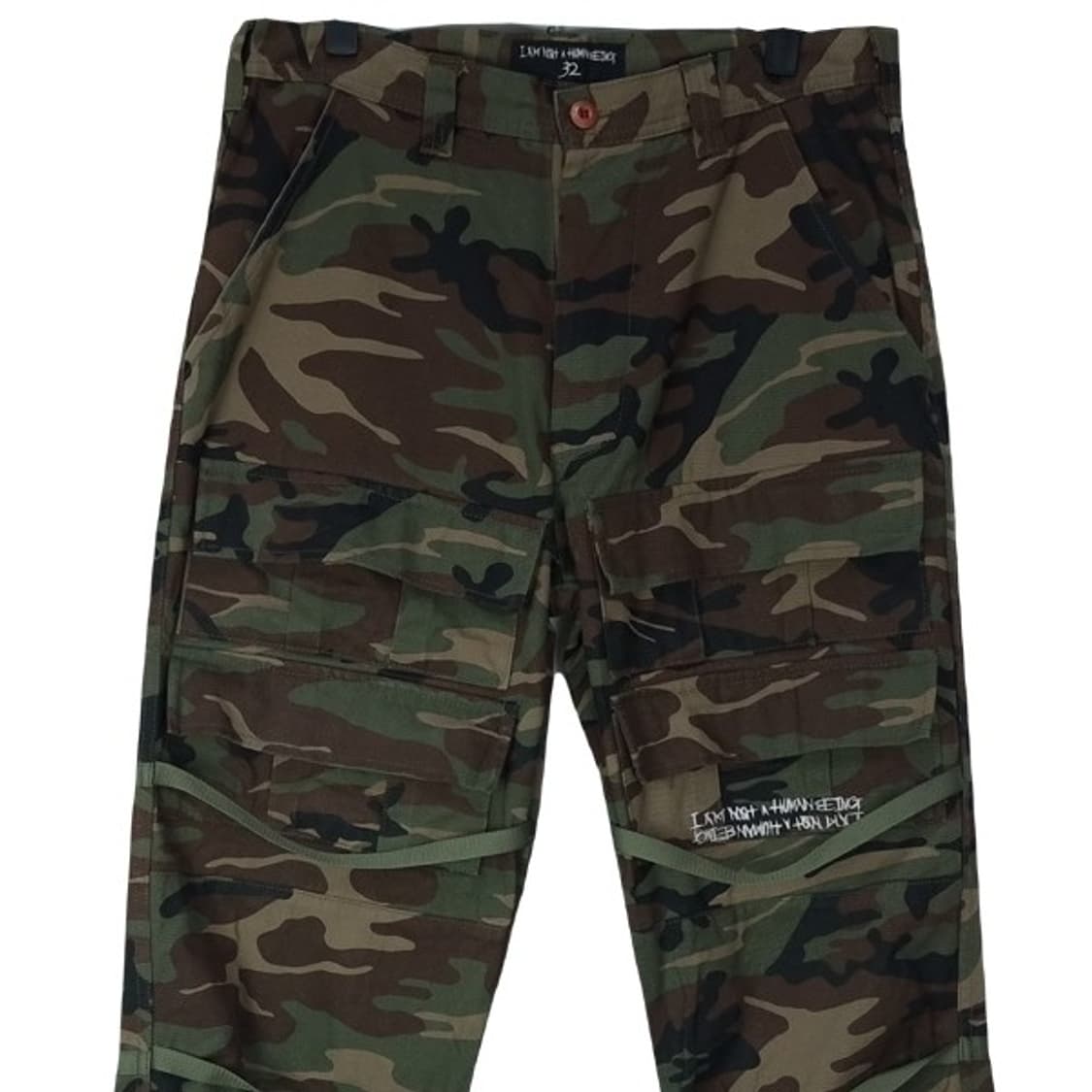 [아임낫어휴먼비잉] 펑크 패치 카모 패턴 카고 팬츠 M18333 상품이미지4