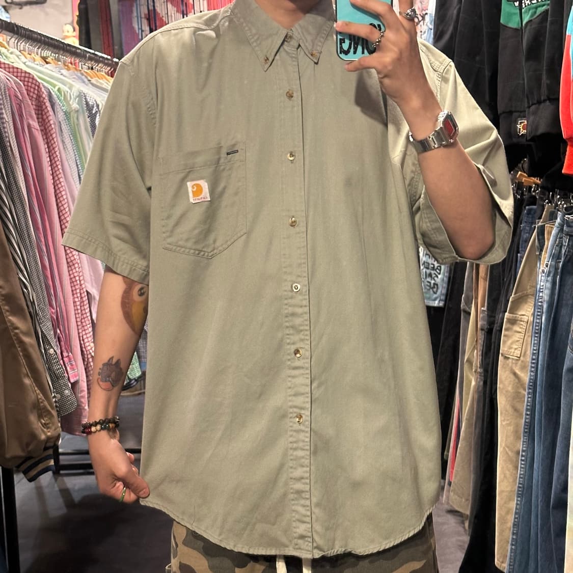 [IM] Carhartt 칼하트 반팔 셔츠 카키 상품이미지6