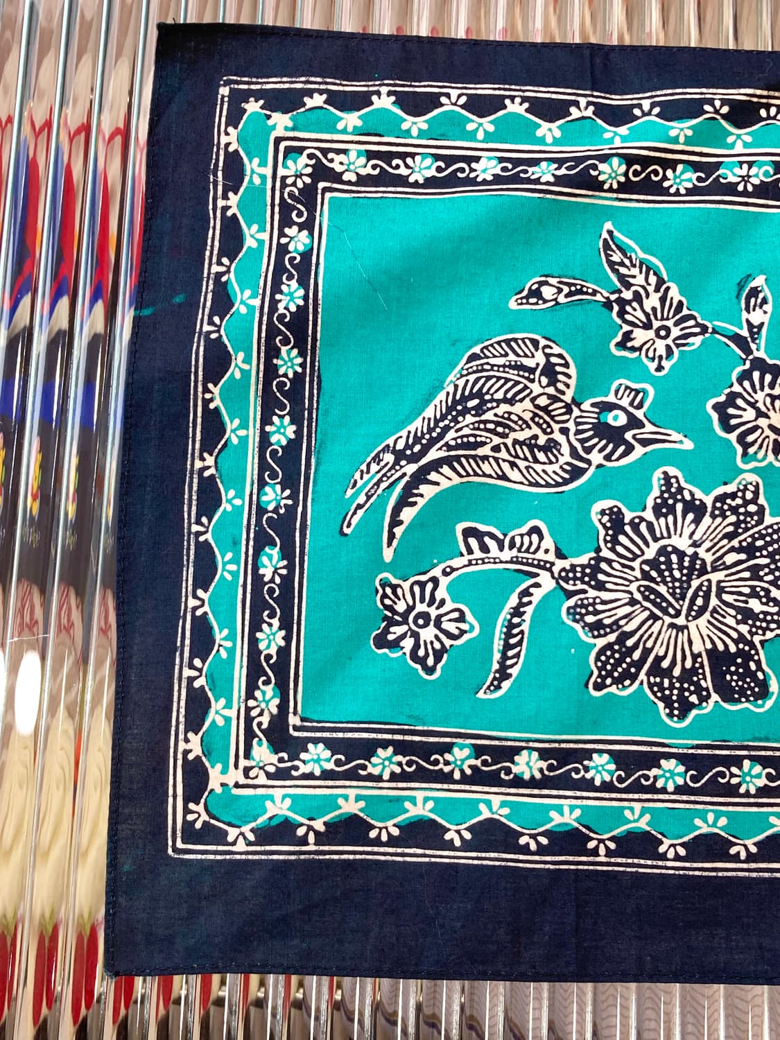 빈티지 에스닉 패턴 에메랄드 손수건 상품이미지4