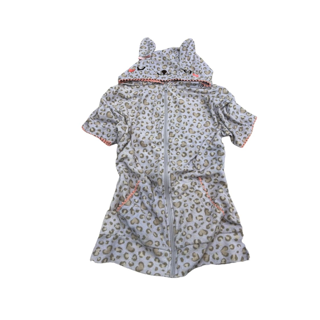 Gyaru leopard labbit hooded zip up 상품이미지1