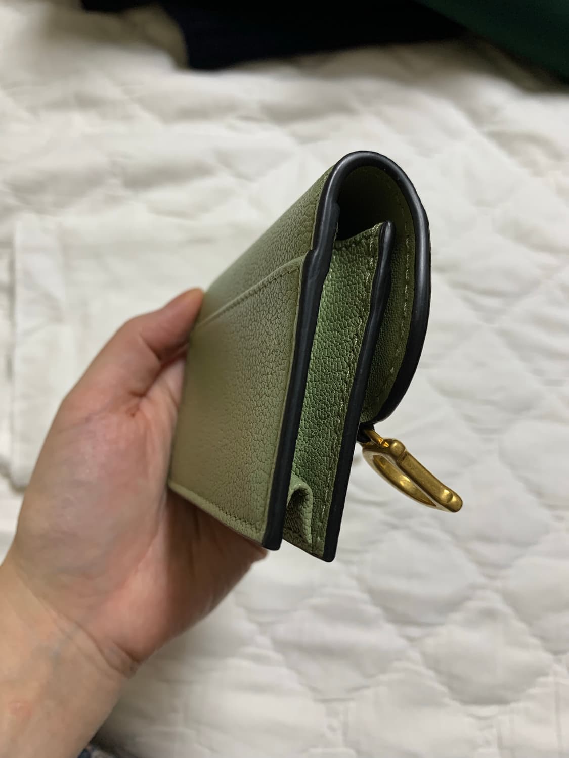 디올 새들 플랩 카드홀더 세이지 그린 카드지갑 상품이미지5