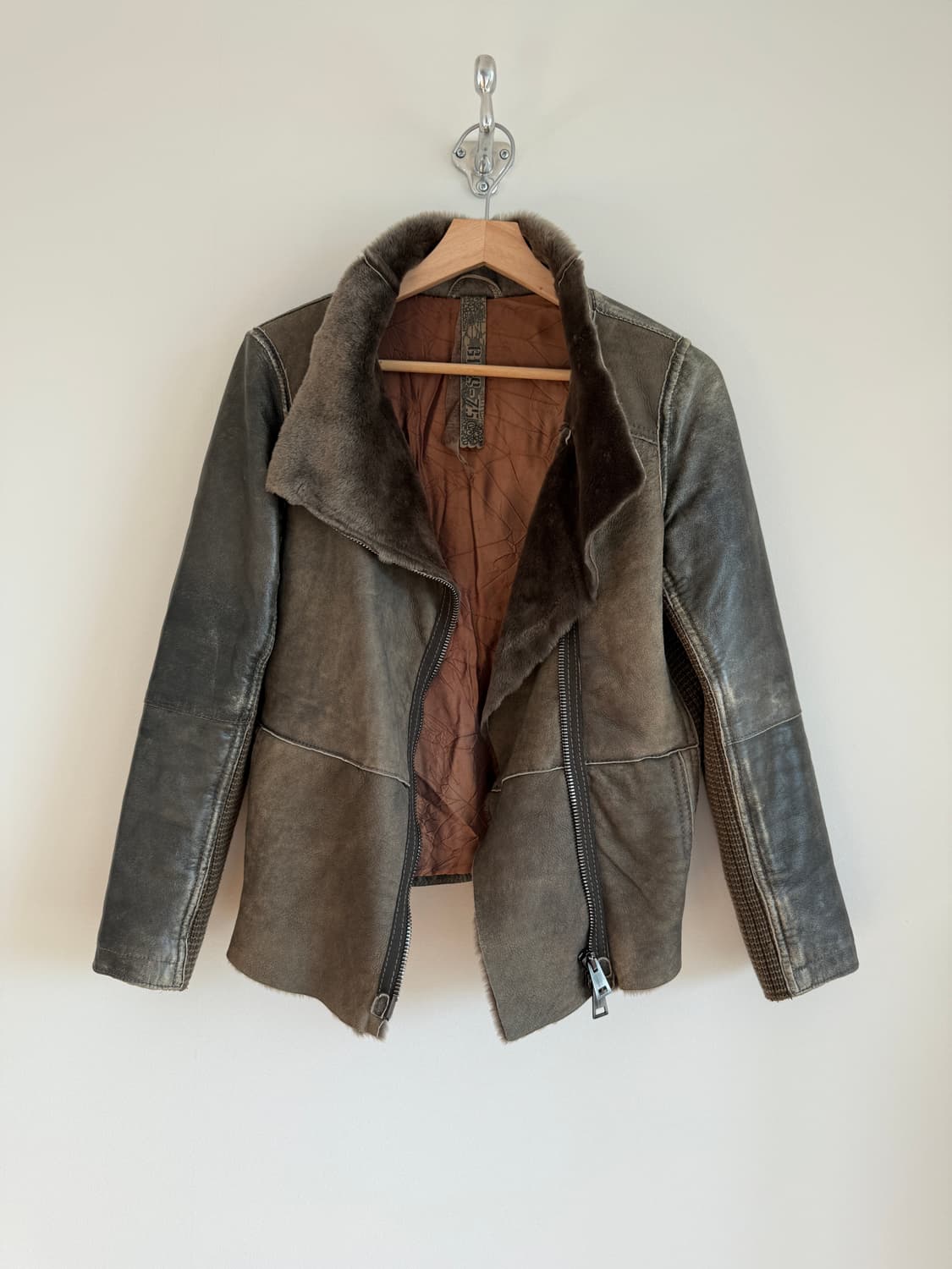 GMS-75 리얼 무스탕 레더 하이집업 자켓(LAMPO ZIP) 상품이미지2