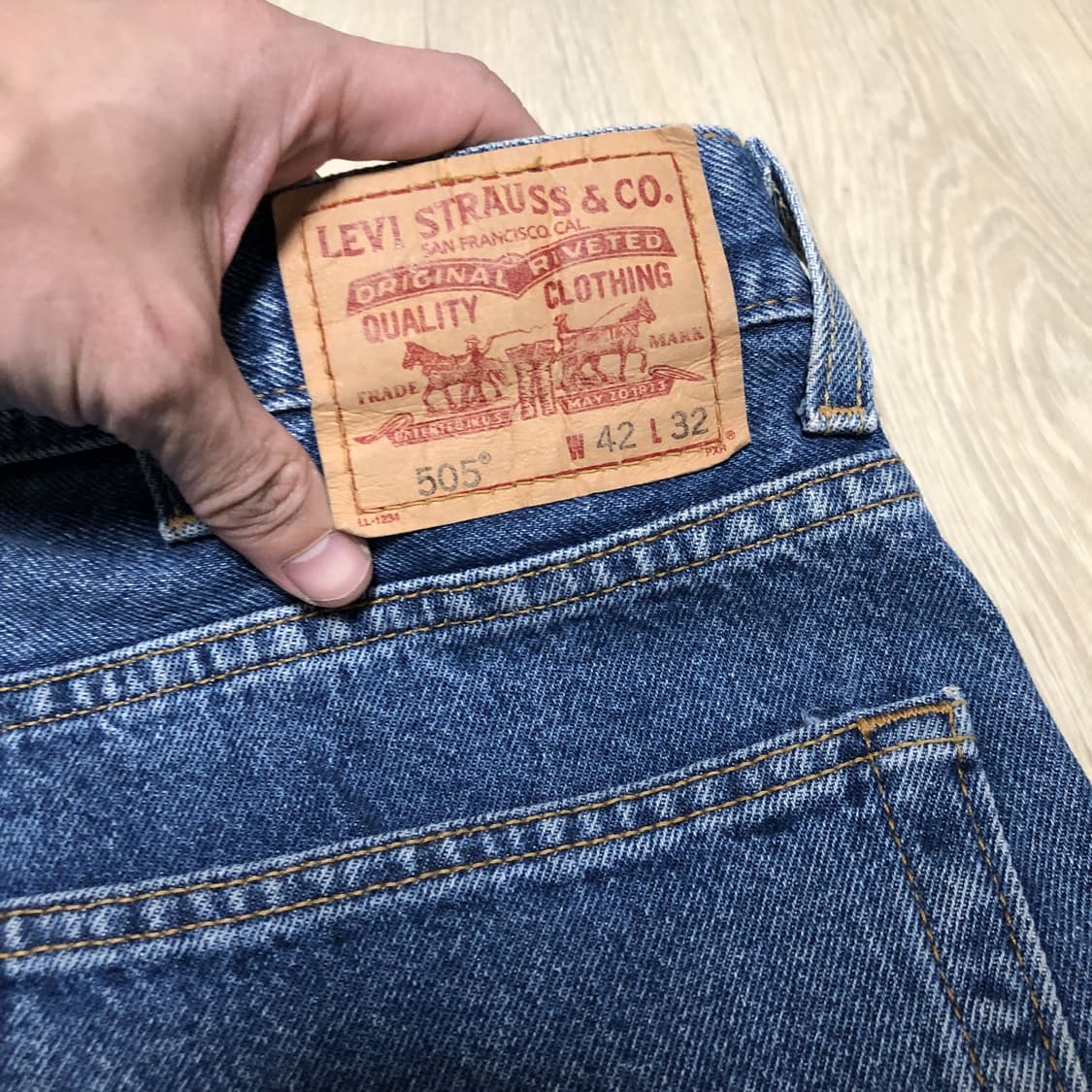 (42) 00s 리바이스 Levi's 505 레귤러핏 빅사이즈 중청 데님 상품이미지8