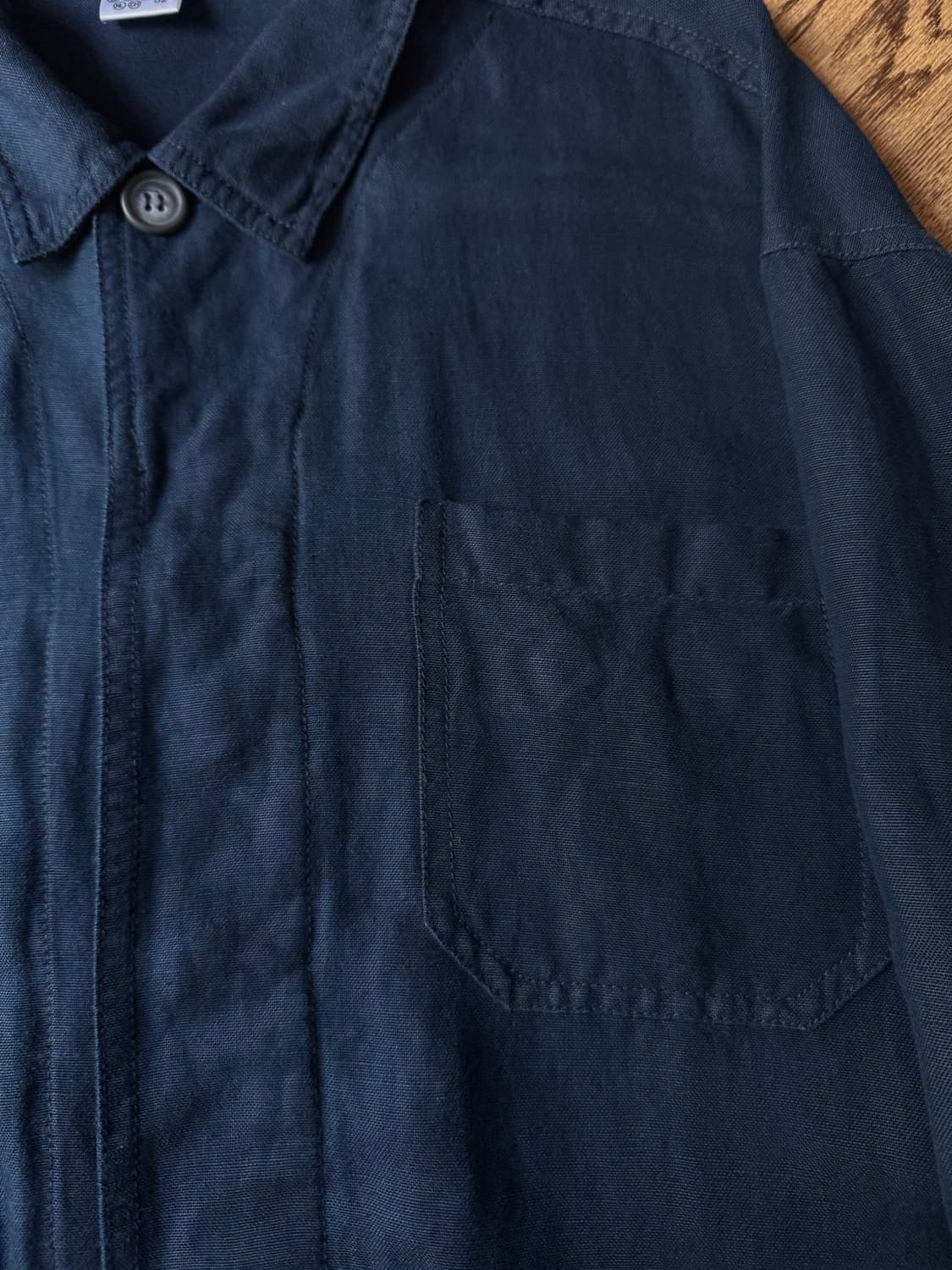 [XL]빈티지 3포켓 다크네이비 린넨 프렌치 워크 자켓 상품이미지3