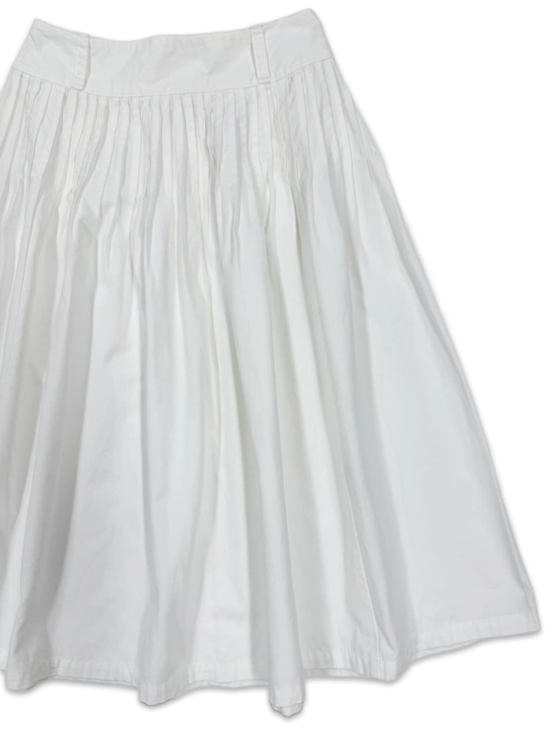 빈티지 이나바 요시에 화이트 플리츠 미디 스커트 상품이미지2