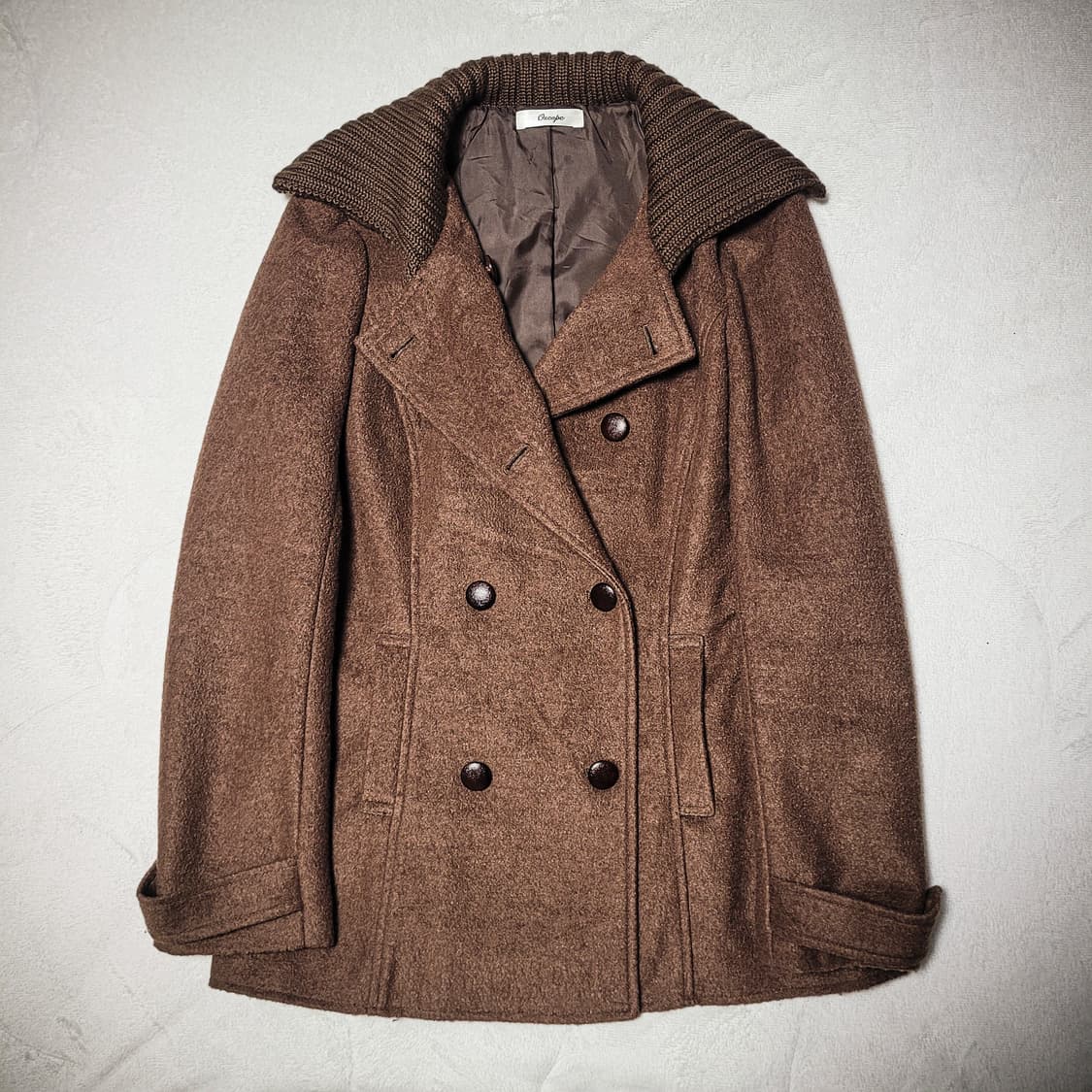 10s Oscope Knit Collar Wool Pea Coat 상품이미지2