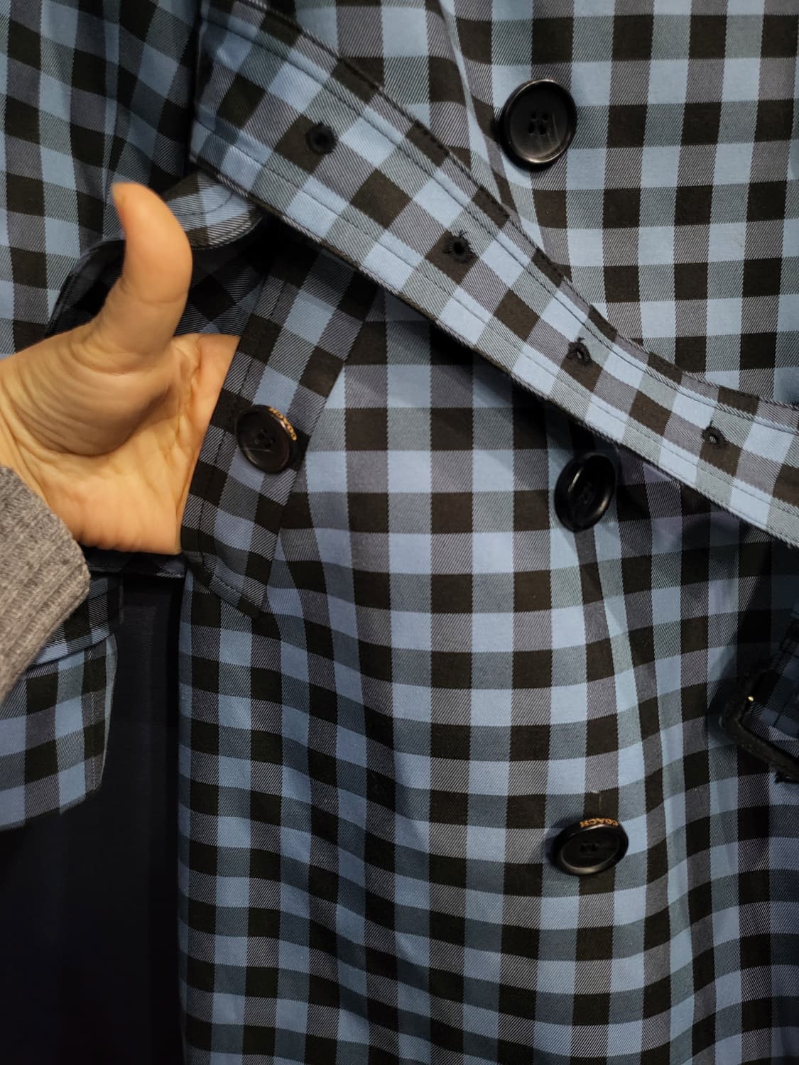 코치 체크 트렌치코트 상품이미지3