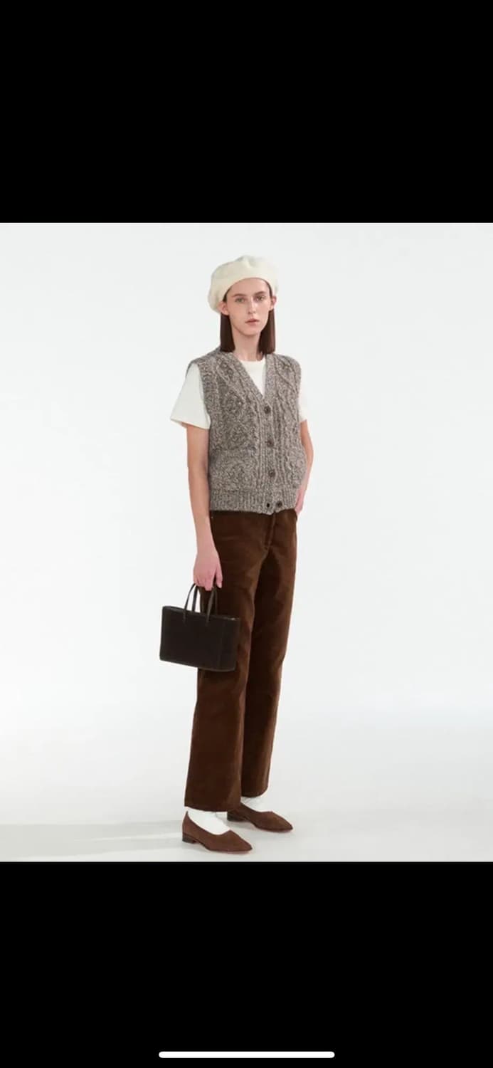 낫띵리튼 컨츄리 케이블 니트 조끼 올드브라운 상품이미지3