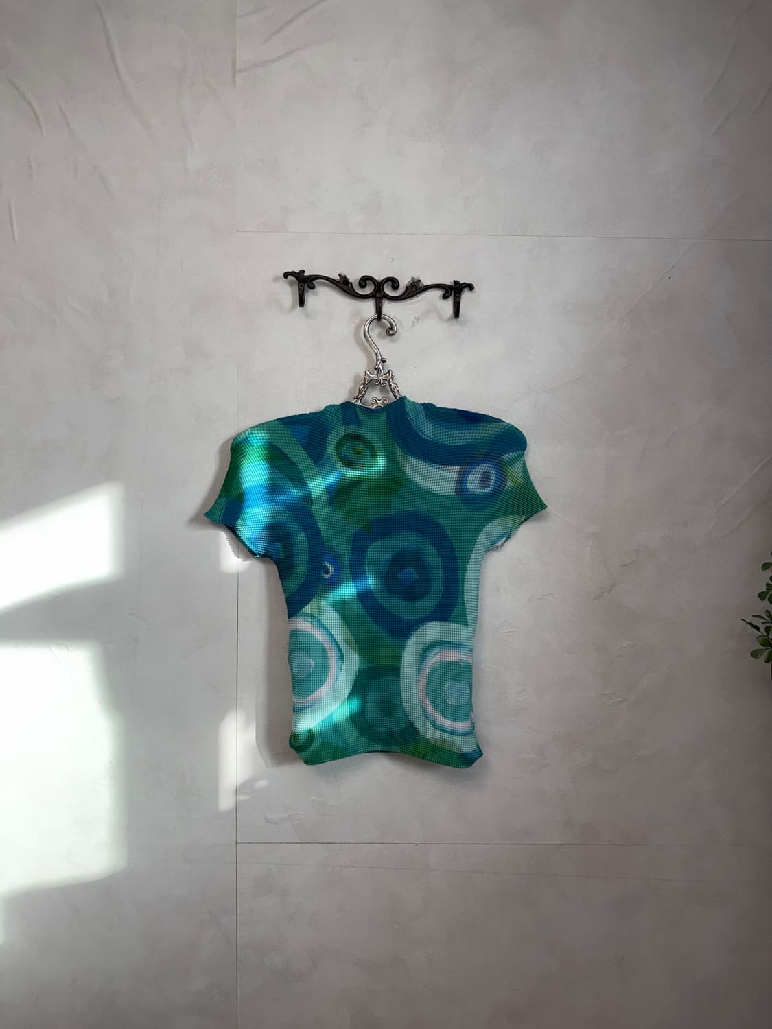 YOICHEU blue circle pleats half blouse 상품이미지4