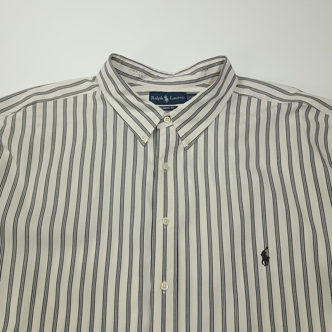 CL504 4XLT 폴로 00s 코튼 올드스쿨 네이비 스트라이프 셔츠 상품이미지2