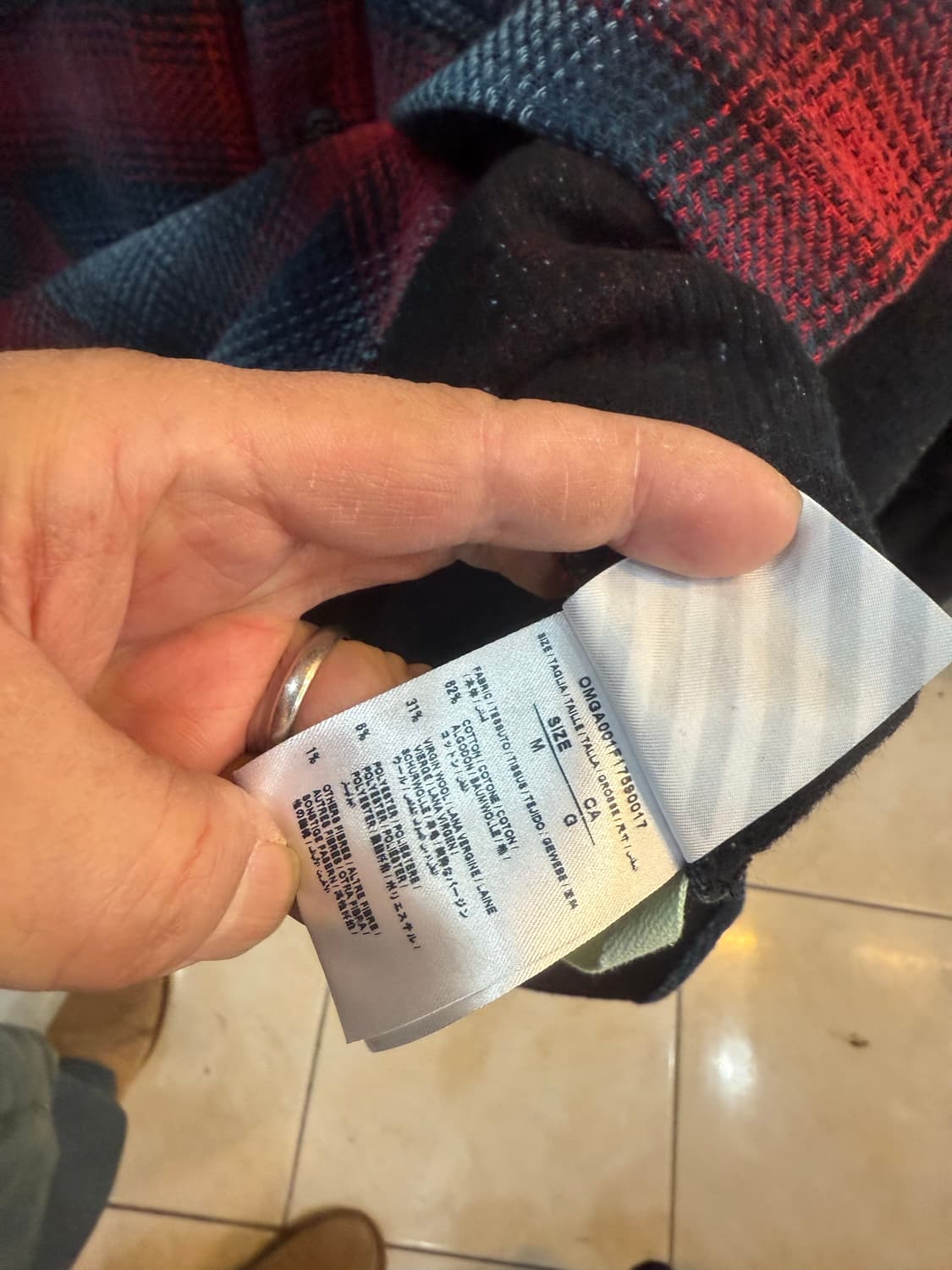 100-105 정품 오프화이트 애로우 프린트 체크 오버셔츠 팝니다 상품이미지4