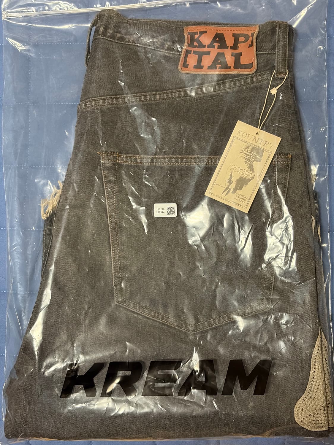 캐피탈 14온즈 데님 5P 본 자수 숏 팬츠 블랙 상품이미지8